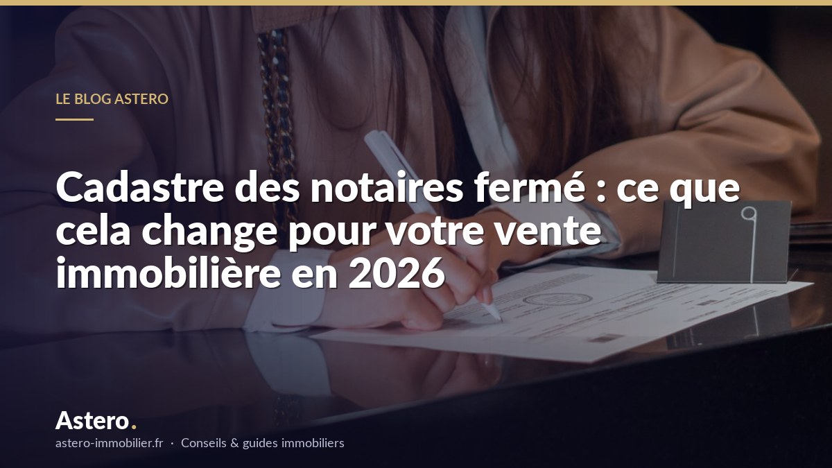 Cadastre des notaires fermé : ce que cela change pour votre vente immobilière en 2026