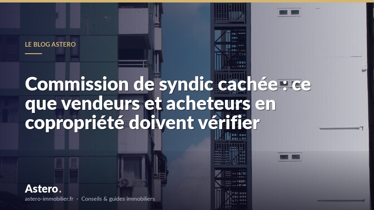 Commission de syndic cachée : ce que vendeurs et acheteurs en copropriété doivent vérifier