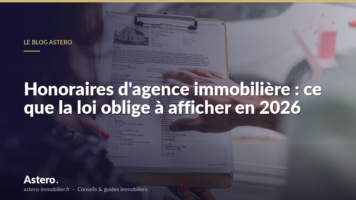 Honoraires d'agence immobilière : ce que la loi oblige à afficher en 2026