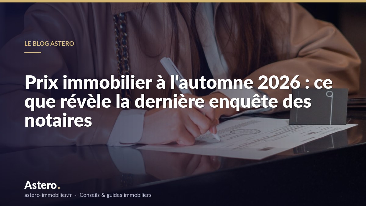 Prix immobilier à l'automne 2026 : ce que révèle la dernière enquête des notaires